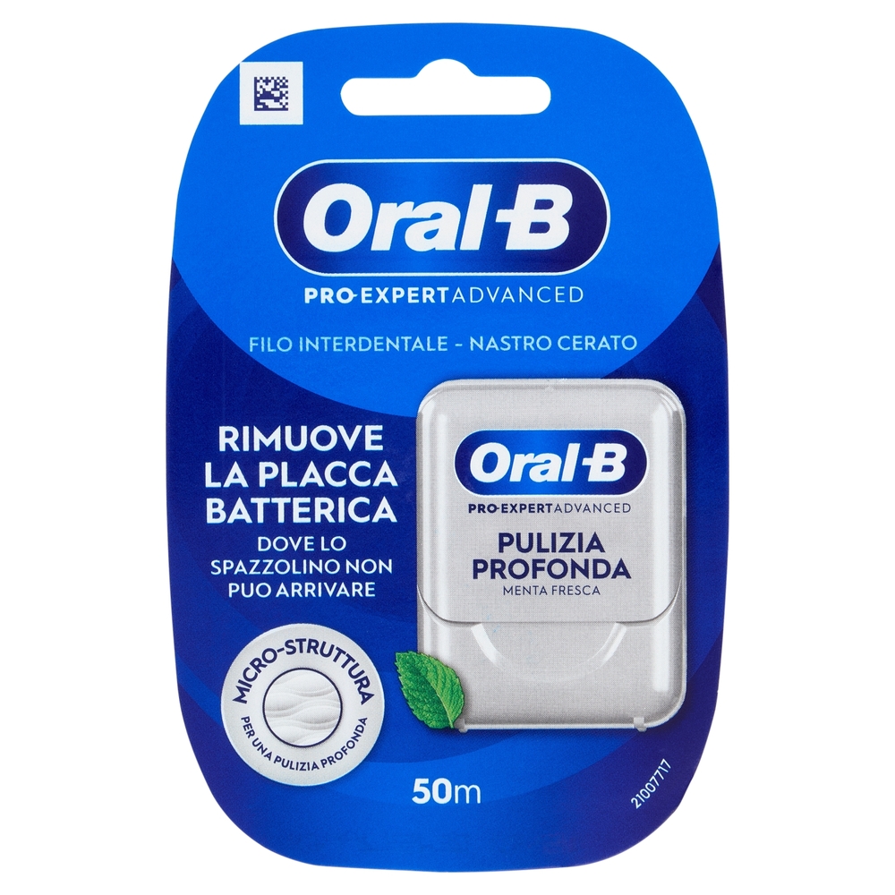 Oral-B Pro-Expert Advanced Filo Interdentale - Nastro Cerato Pulizia Profonda Menta Fresca 50m